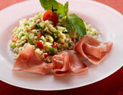 Tabbouleh with Grisons dry-cured ham